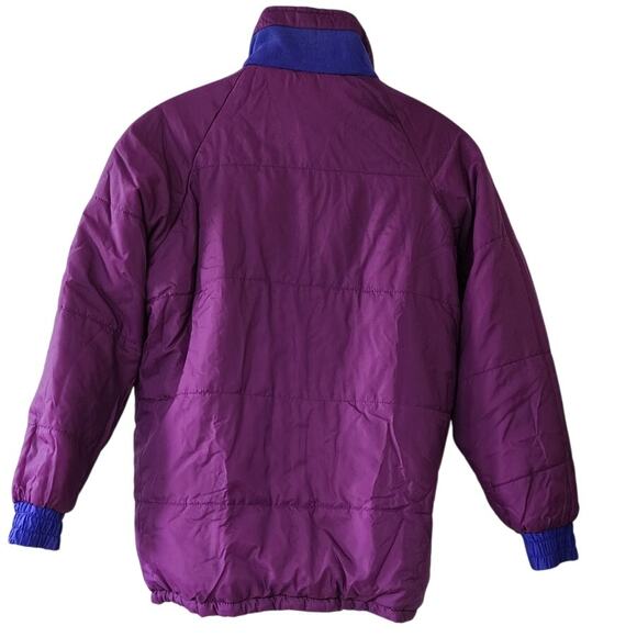 Columbia Vtg 90's Reversible Insulatd Jacket Teal & Purple attachable hood W LG - Picture 2 of 16